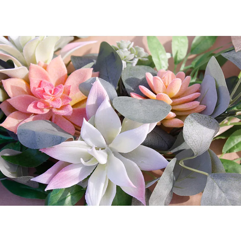 

Wedding Decoration Hanging Succulent Artificial Flower Wreath for Home Garden Window Walls Front Door Hanging Flower Garland