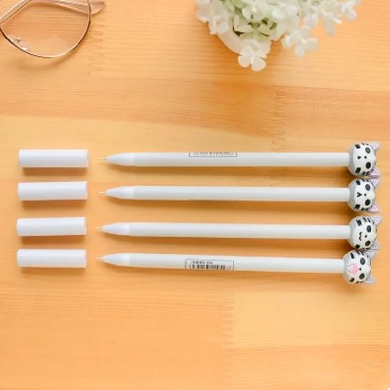 10 шт./лот Креативное милое мультфильм сыр кошка гелевая ручка с черными чернилами 0 5 мм Фирменная Милая