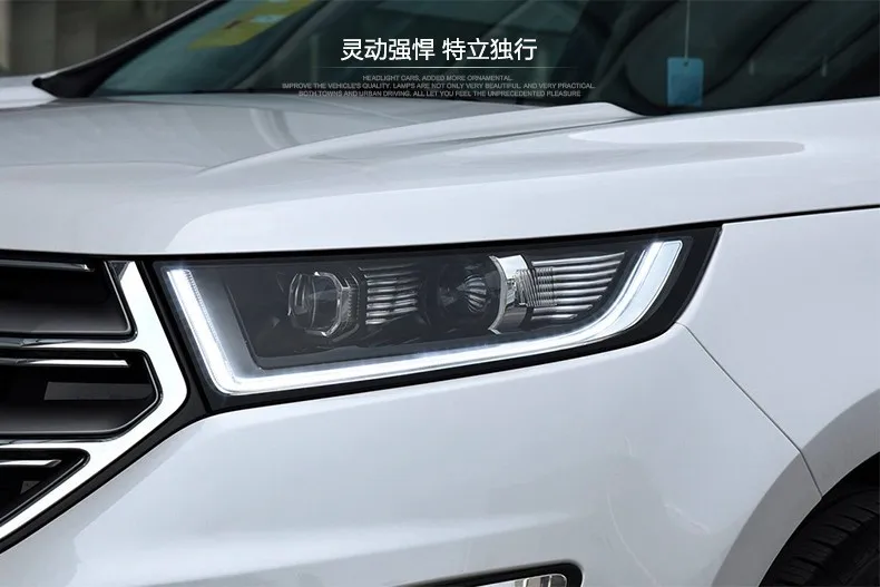 D-YL автомобильный Стайлинг для Ford Edge фары край светодиодный фары DRL дневные ходовые огни Bi-Xenon HID