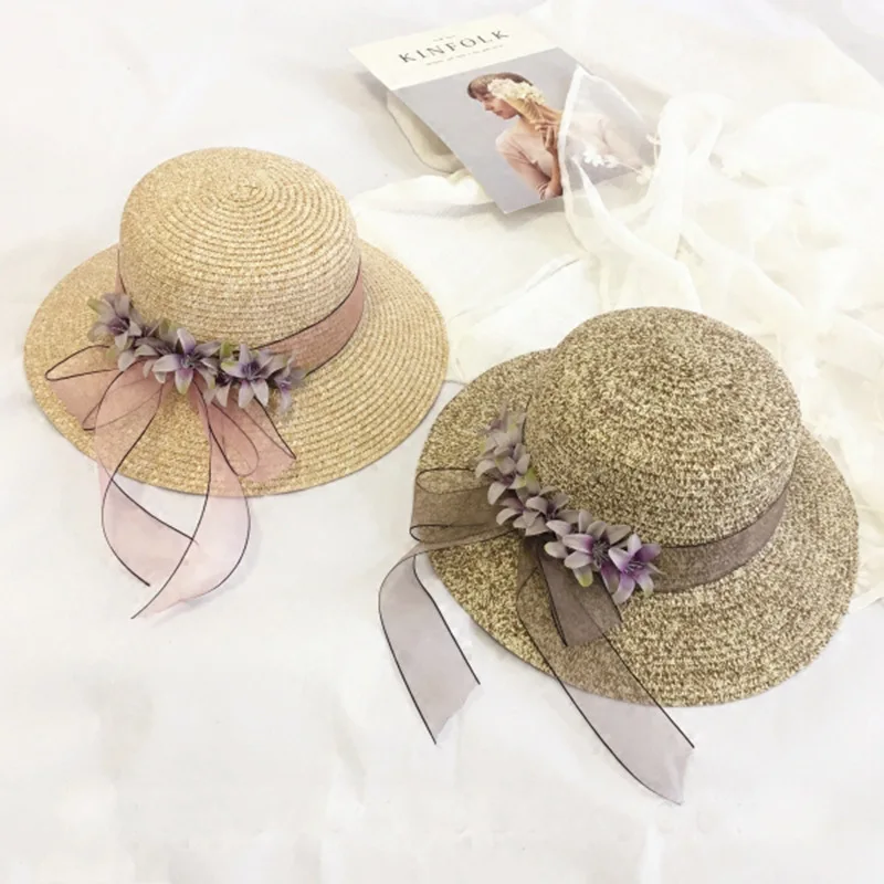 Sunhat женская летняя Солнцезащитная шляпа для пляжных женщин рыбацкие цветы с