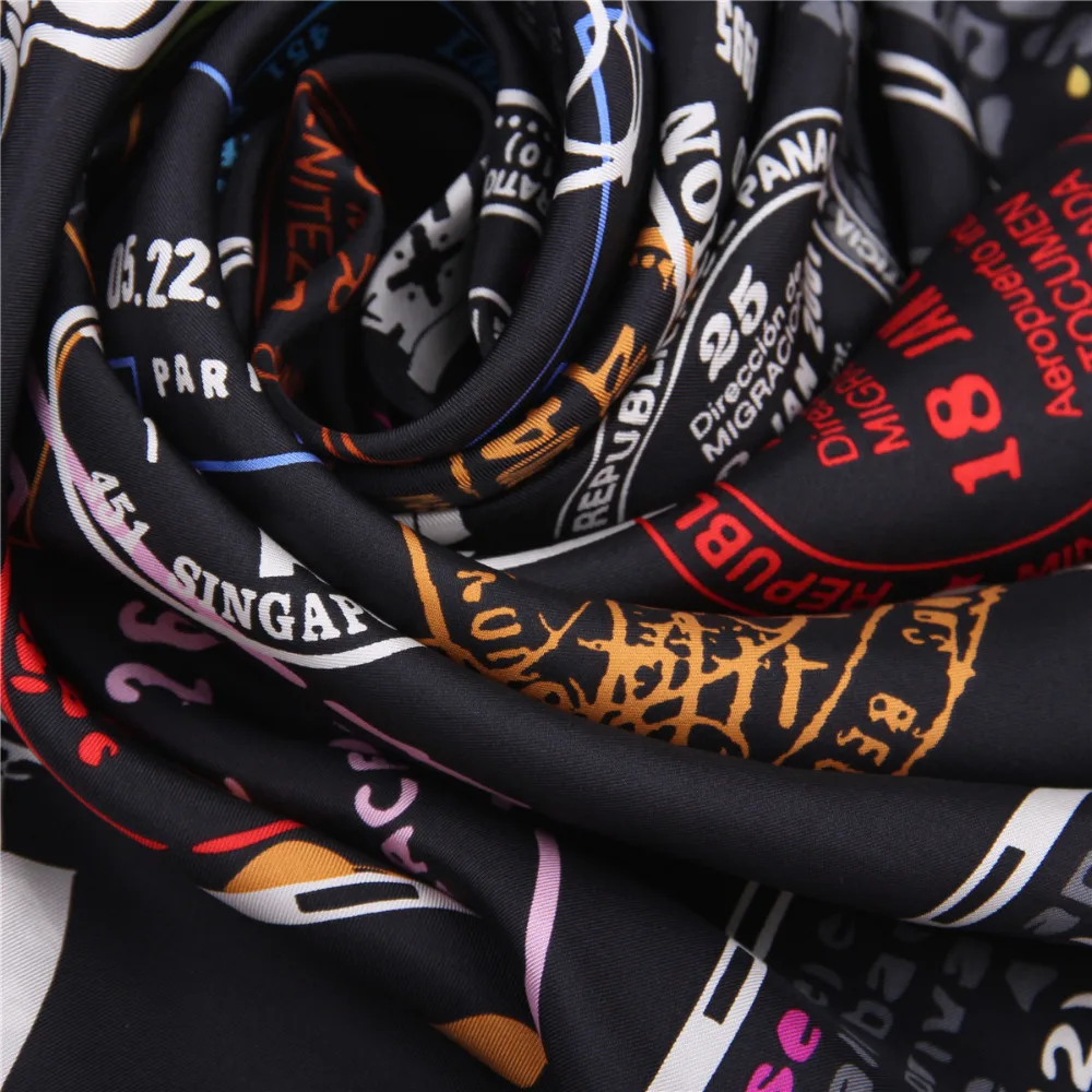 Роскошный 100% Шелковый саржевый шарф для женщин безграничная холодностойкая