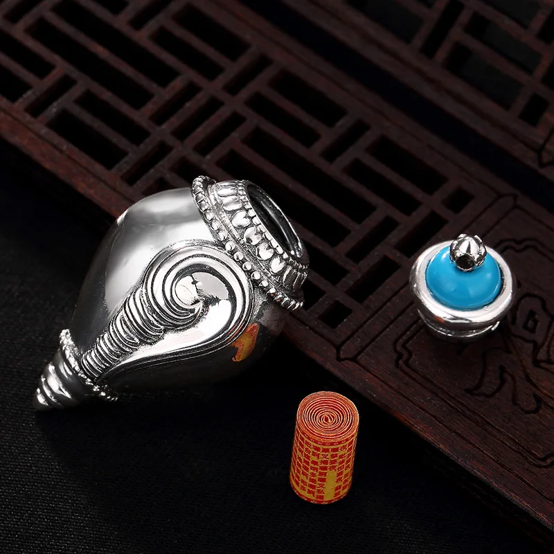 eight treasures conch can open the Koru box Ru Yan curse male and female wholesale silver pendant wholesale. | Украшения и