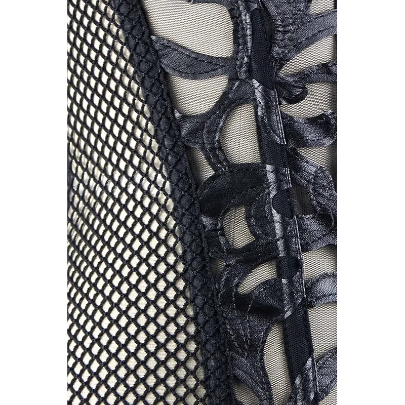 Женский черный белый кружевной корсет сексуальное бюстье сетчатый летнее нижнее