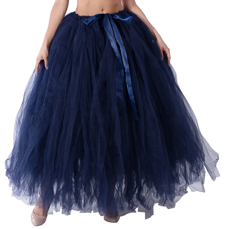 navy blue Модные тюлевые юбки-пачки ручной работы для беременных женщин, реквизит для фотосессии, Длинные бальные юбки-пачки, Faldas Saia Jupe - Цвет: navy blue
