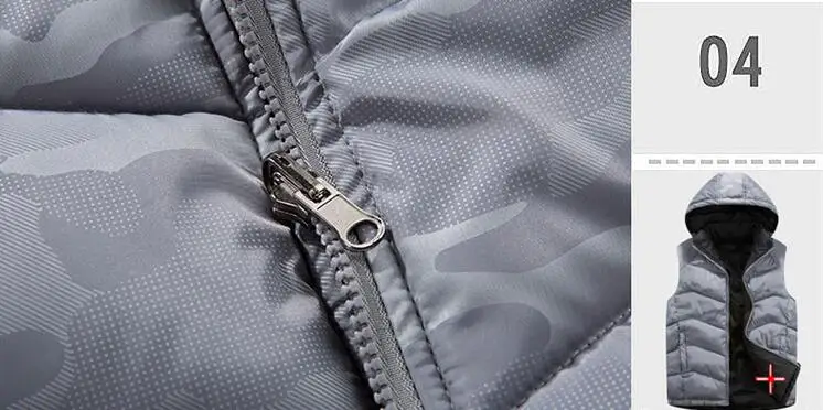 MFERLIER, мужской жилет с капюшоном, большой размер, 7XL, 8XL, 9XL, толстый, теплый, темно-синий, с хлопковой подкладкой, Осень-зима, жилет, камуфляжный жилет