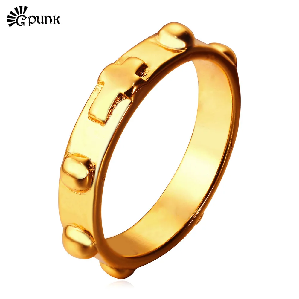 Уникальное кольцо с крестом для мужчин и женщин оптовая продажа цвета желтого