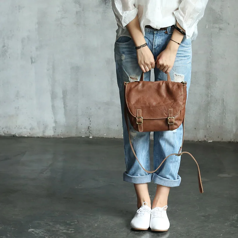 

Сумка через плечо Vendange в японском и корейском стиле, новая модная винтажная крутая сумка ручной работы из натуральной кожи/сумка-мессенджер Bag2030