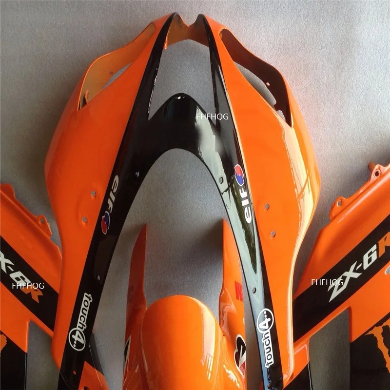 Motorcycle Fairing kit for KAWASAKI Ninja ZX6R 07 08 ZX 6R 2007 2008 zx6r gloss black orange Fairings set | Автомобили и