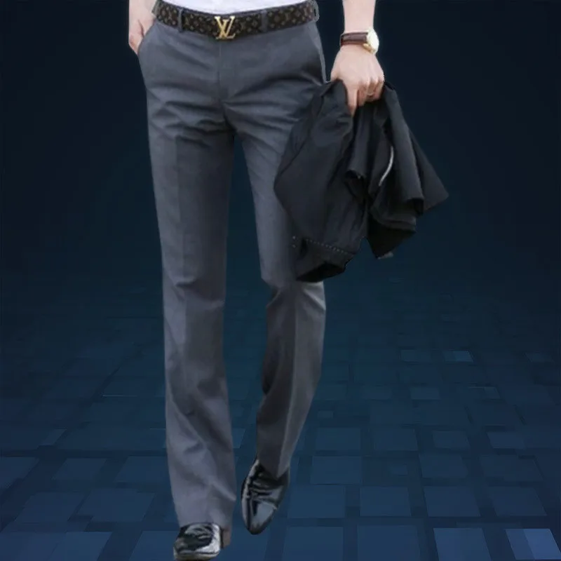 

New Modis Flared pants Male Summer Straight Suit pants British leisure Free hot feet trousers Formal pants For Men Size 37