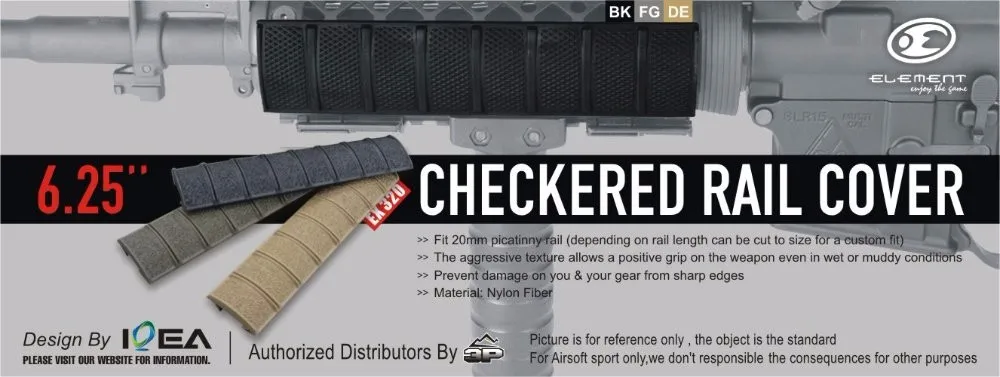 Element Airsoft пистолет 3 шт./упак. 6,2", с клетчатым узором, поручень Крышка черный темно Земля листья зеленого цвета с установкой Вивера аксессуары EX320