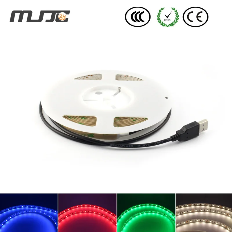 светодиодная лента 5v 5 В DC SMD 3528 1м 2м 3м 4м 5м 300 СИД теплый чистый холодный белый
