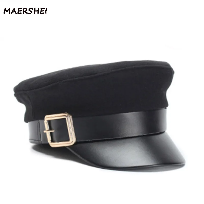 

MAERSHEI 2018 new Vintage Women Military Hat Gorras Planas Snapback Caps Female Casquette
