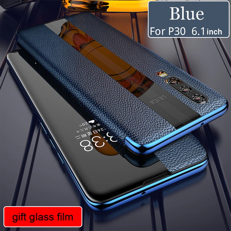 Huawei P30 Pro футляр из натуральной кожи Vpower Роскошные Smart View Окно кожа флип чехлы для huawei P30/P30 Pro чехлы