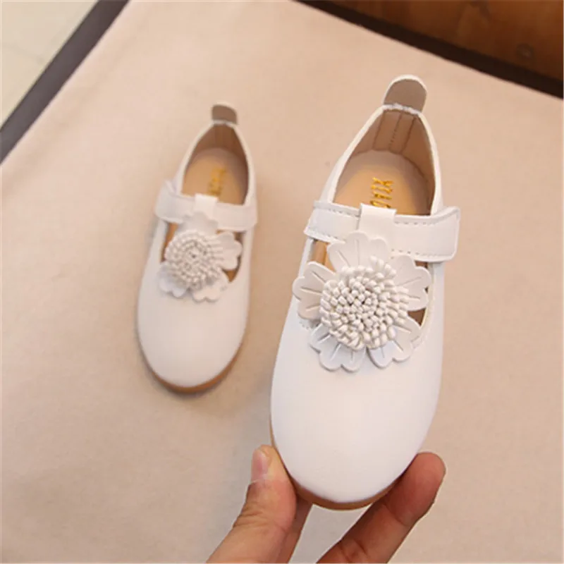 Xinfstreet Kids Girls Shoes Leather Soft Solid Children Princess Cute Little For Size 26-36 |