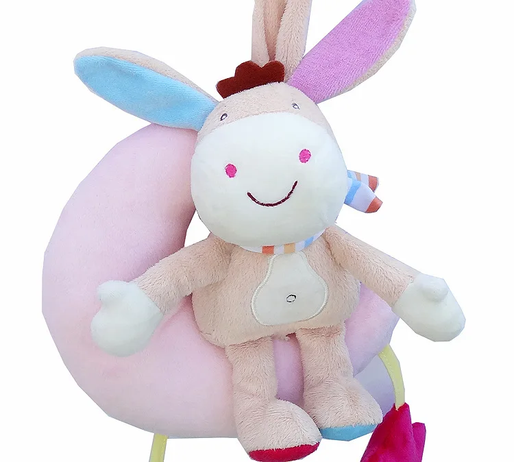 Baby Kids Plush Toys Fun Cartoon Animals Cloth Pull Bell Music Clockwork Bed Hanging Gift | Игрушки и хобби