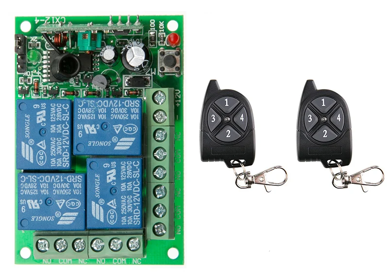 Универсальный беспроводной дистанционный переключатель 433 МГц 12 В 24 4 канала