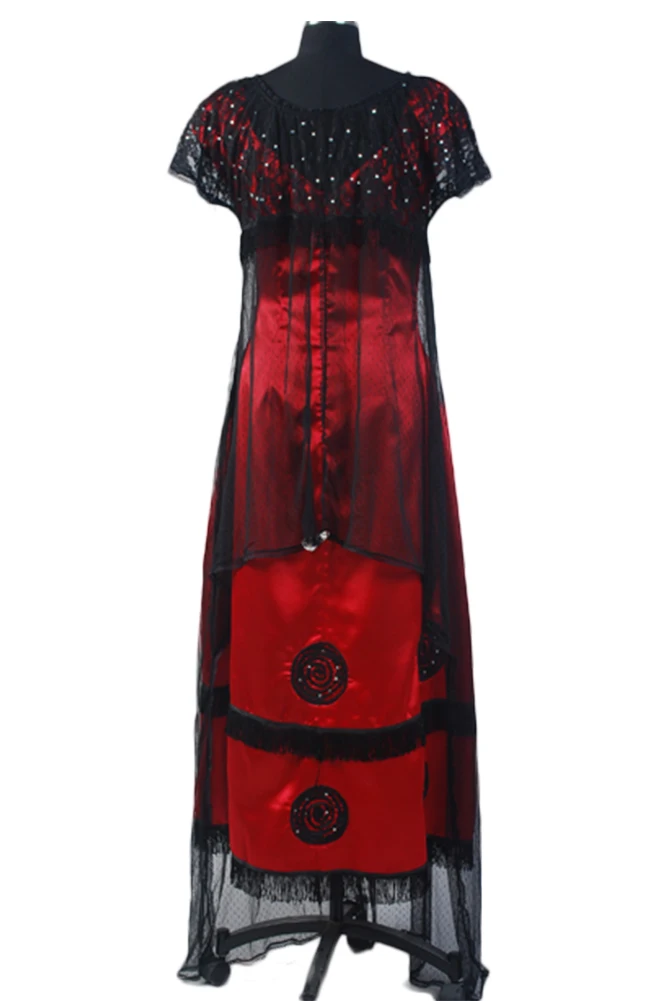 Косплэй Титаник Джек костюм с розой красный прыгать длинное платье Костюм полные