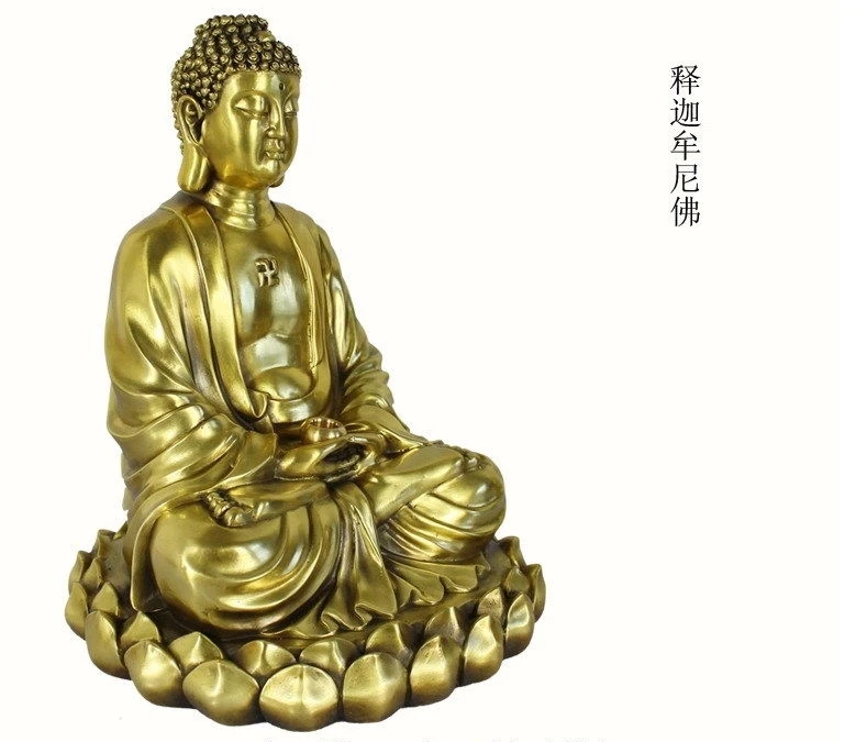 10 китайский латунный медный три Amitabha Шакьямуни татхагата сидеть Лотос Будда