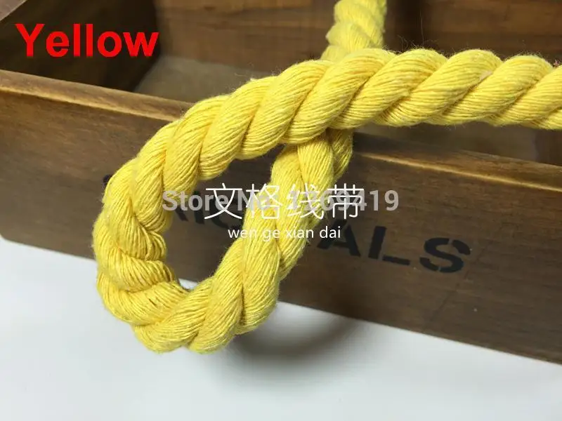 10 мм 20 метров цветов Чистый хлопок шпагат Шнуры Красочные тканые веревки из