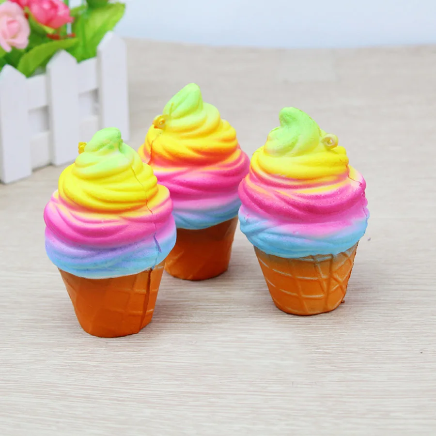 Funny Squishy Toy Rainbow Ice Cream Super Slow Rising Squeeze Sweet Cake Anti-Stress Kid Gift Squishies Novelty Fun Toys |