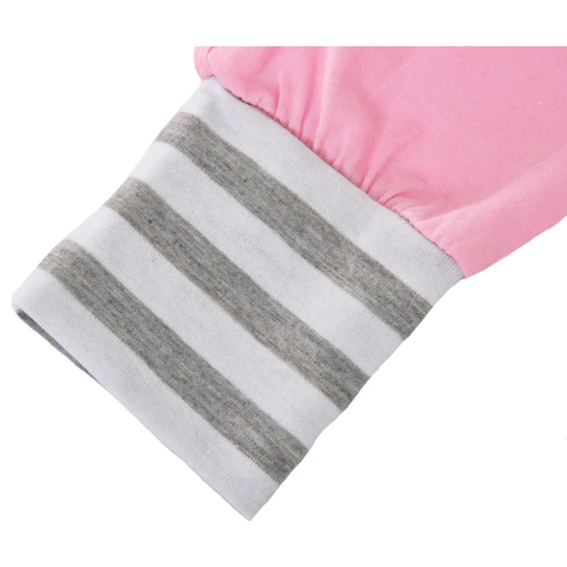 Для маленьких девочек Комбинезон Рождество осень розовый с капюшоном спортивный