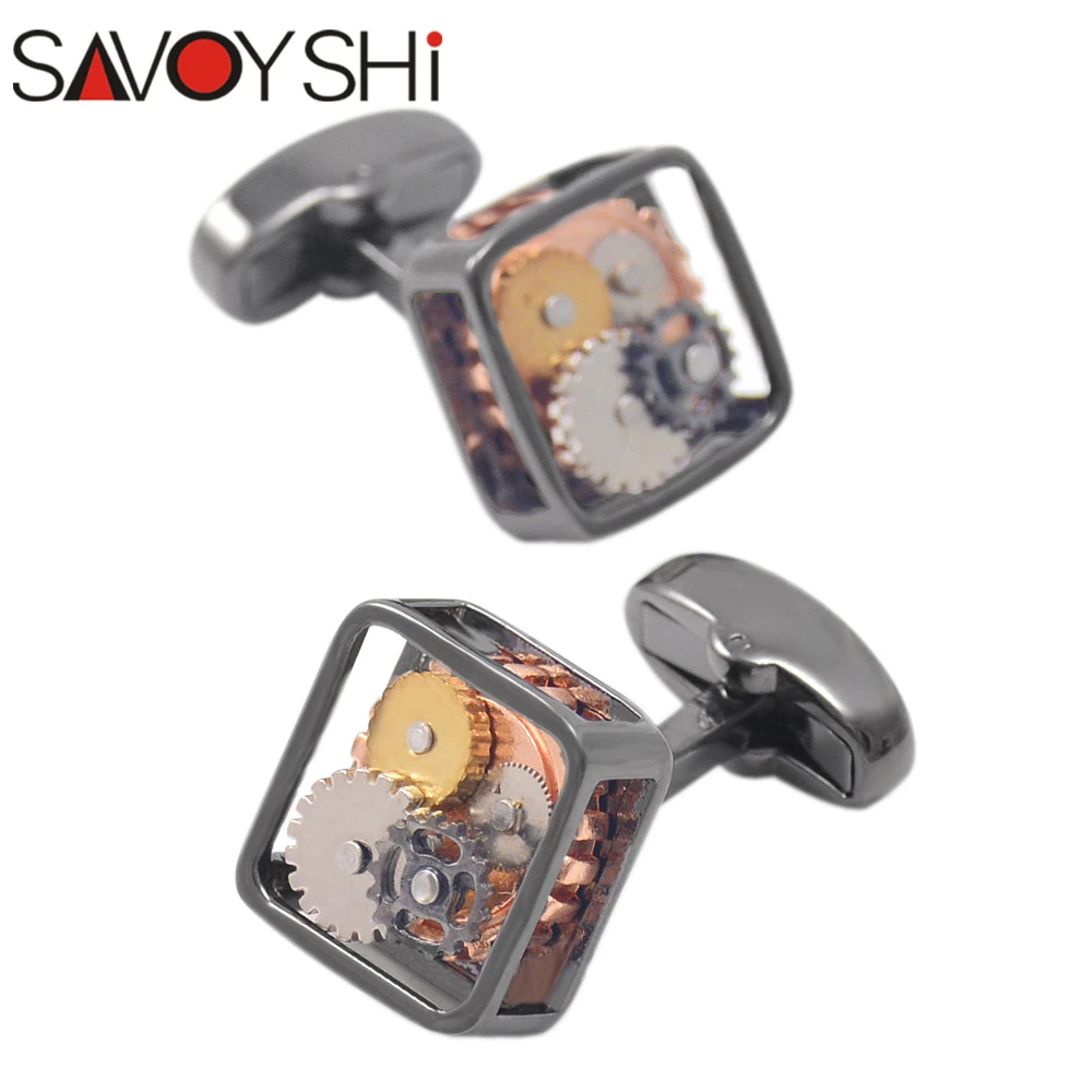 SAVOYSHI мужские футболки золотого цвета запонки аксессуары Подарки роскошные