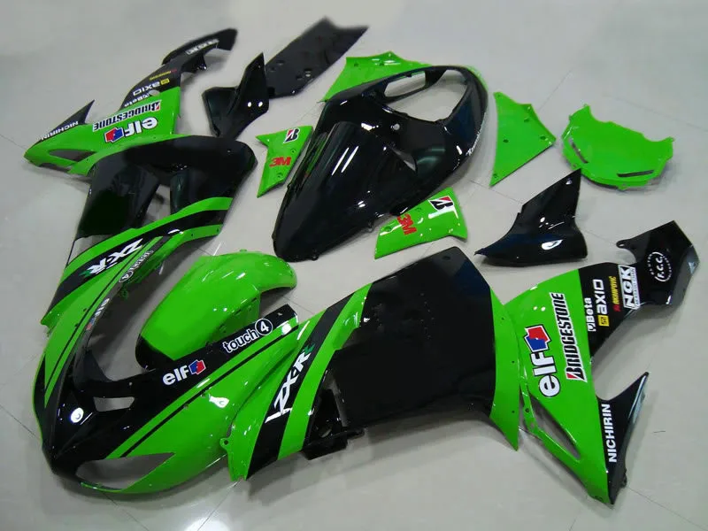 Набор обтекателей мотоцикла для KAWASAKI Ninja ZX10R 06 07 ZX 10R 2006 2007 zx10r ABS зеленый глянцевый