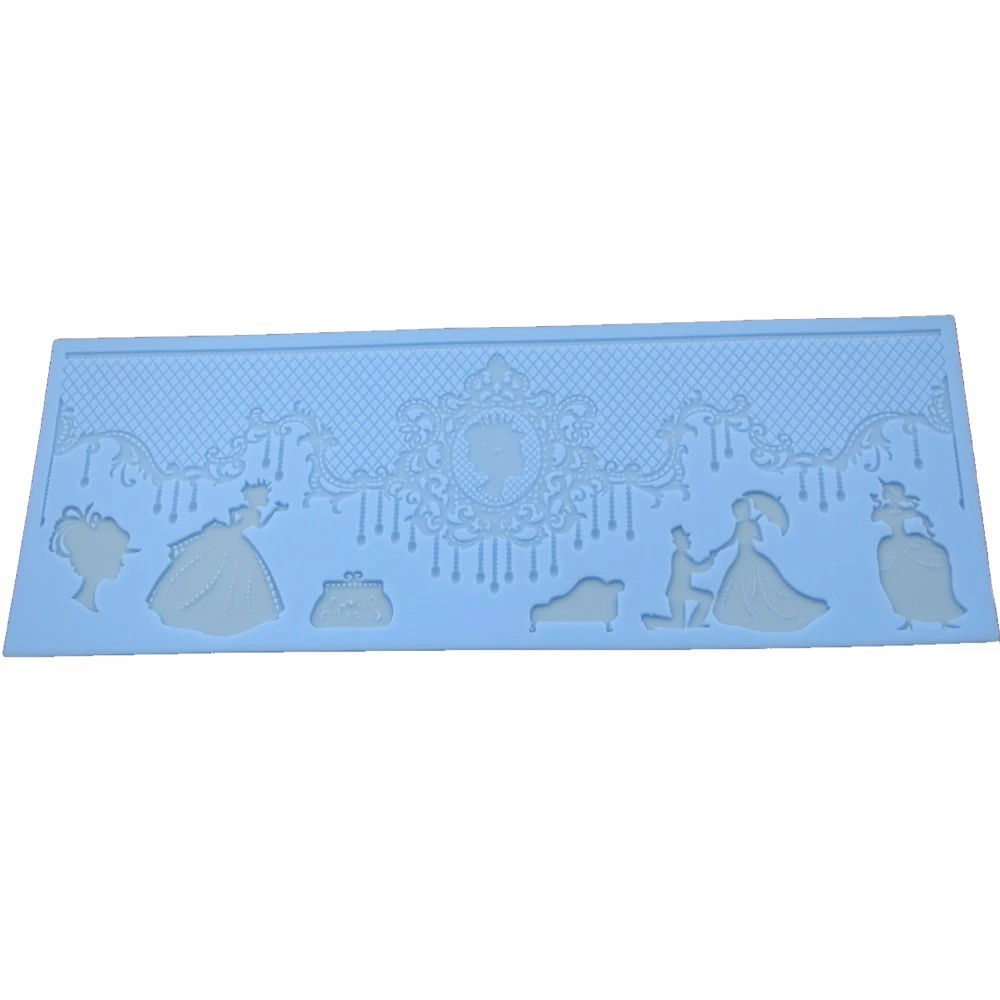 Свадебное украшение кружевной коврик помадка красивые силиконовые инструменты