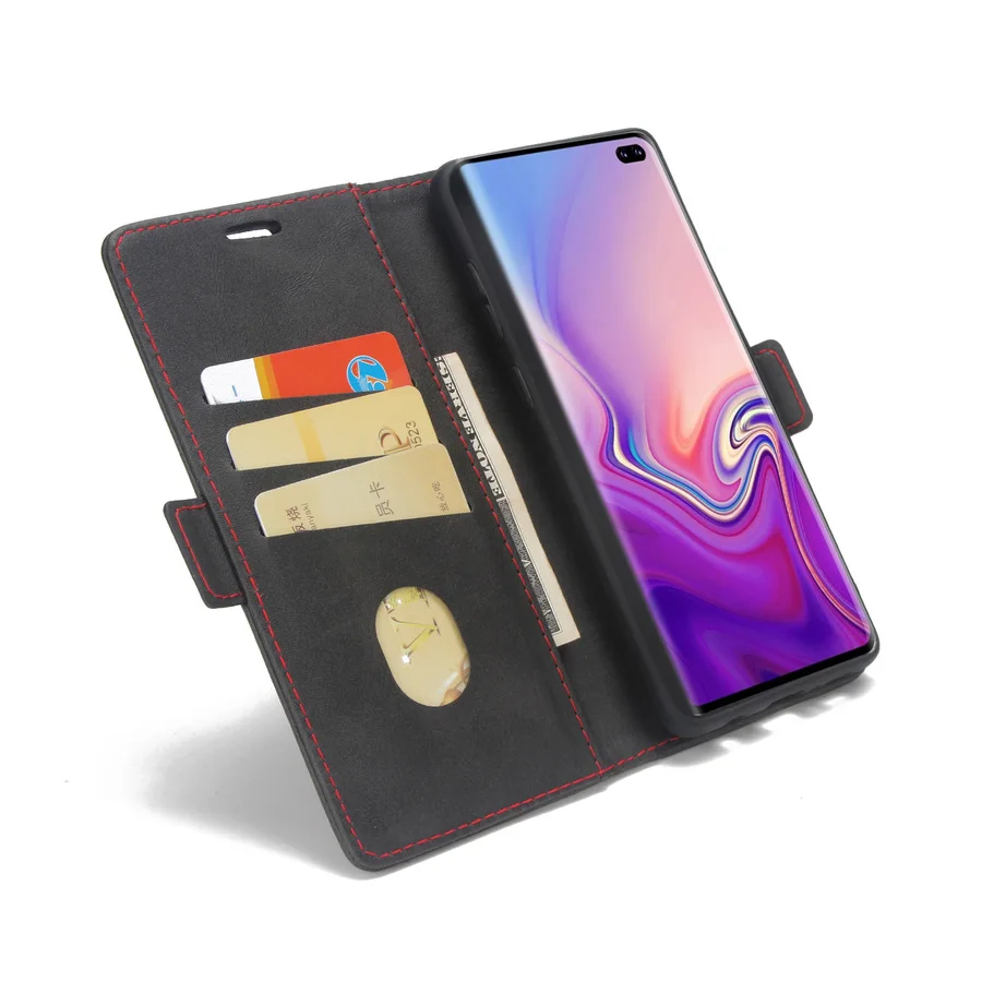 Деловой откидной Чехол для Samsung Galaxy S10 S9 S8 Plus роскошный кожаный держатель карт