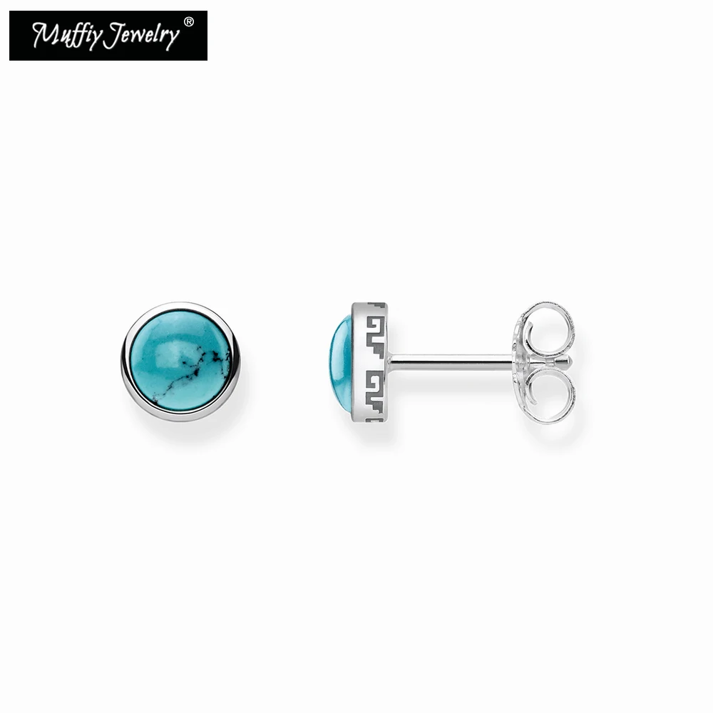 

Серьги-гвоздики женские, Круглые, синие, из серебра 925 пробы
