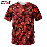 cjlm personality 3d full printed man red cherry o neck tshirt funny unisex tee shirt mens delicious fruit t shirt