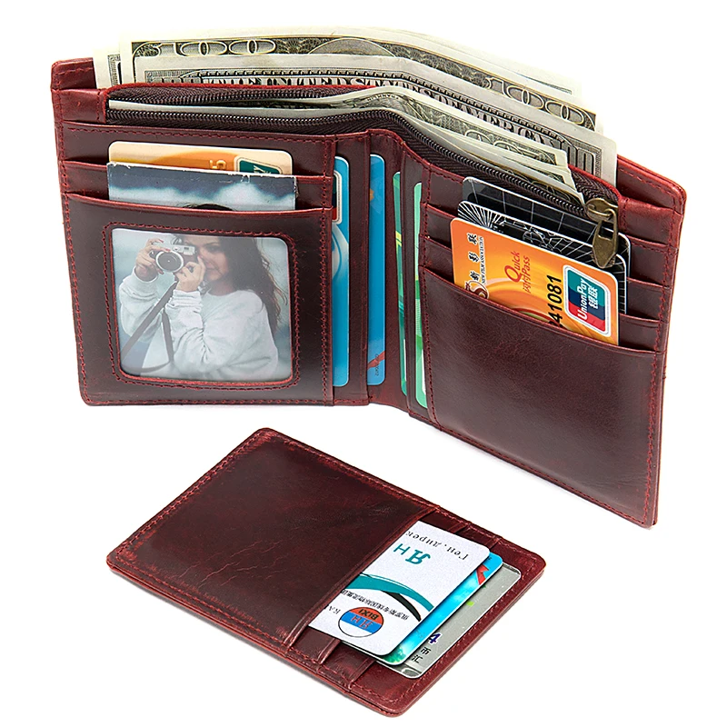 Бумажник WESTAL мужской из натуральной кожи Кошелек Съемный Короткий держатель для