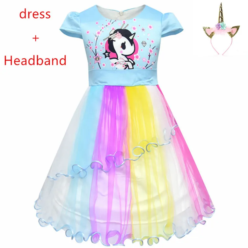 

2019 new Girls Summer Unicorn cosplay Dress Children Cartoon cute Party Birthday Sleeveless Dresses Kids Baby Princess Clothes