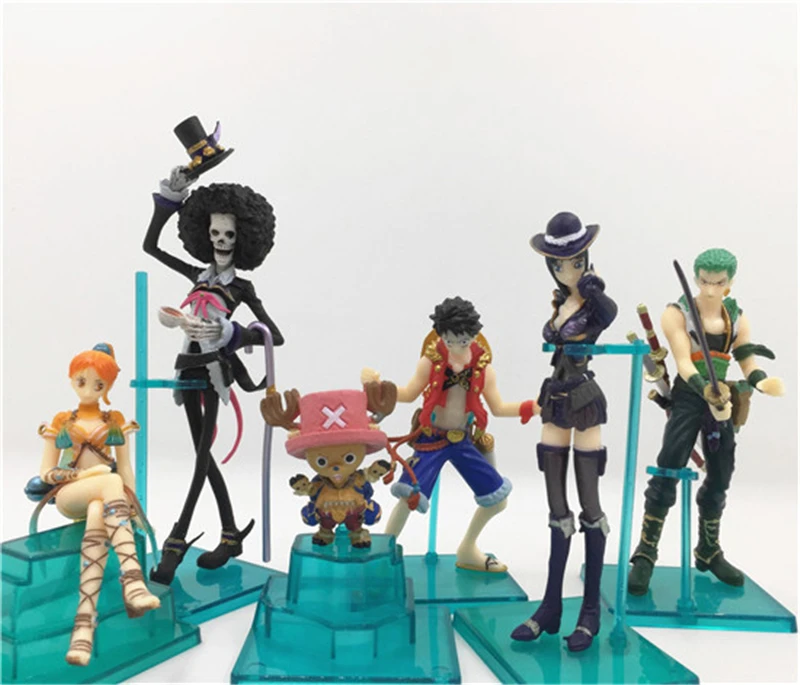

Anime One Piece Luffy Nami Nico Robin Chopper Brook Roronoa Zoro PVC Action Figures Collection Model Kids Toys Doll 6pcs/set