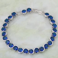 blue stone silver color bracelet for women fashion jewelry 19 5cm 7 67 inch ab141
