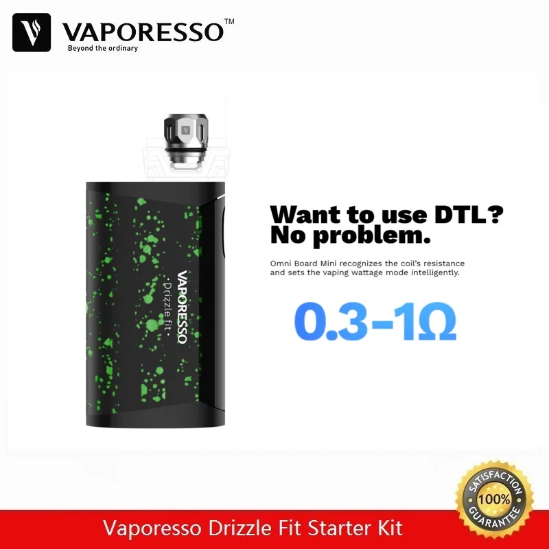 Предзаказ Vaporesso Drizzle Fit Starter Kit 40 Вт 1400 мА/ч бокс мод с атомайзером для вейпа 1 8 мл