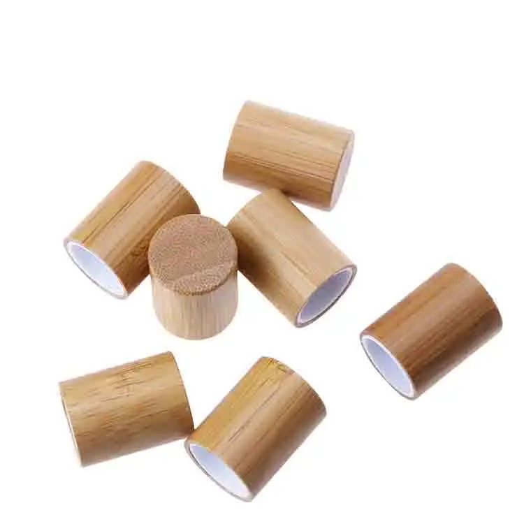 10ml Natural Gemstone Glass Roller Bottles Essential Oil Jade Roller Bottles Bamboo Cover 10pcs/lot P224