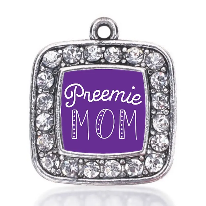 

All the mommies Show your style PREEMIE MOM SQUARE CHARM antique silver plated jewelry