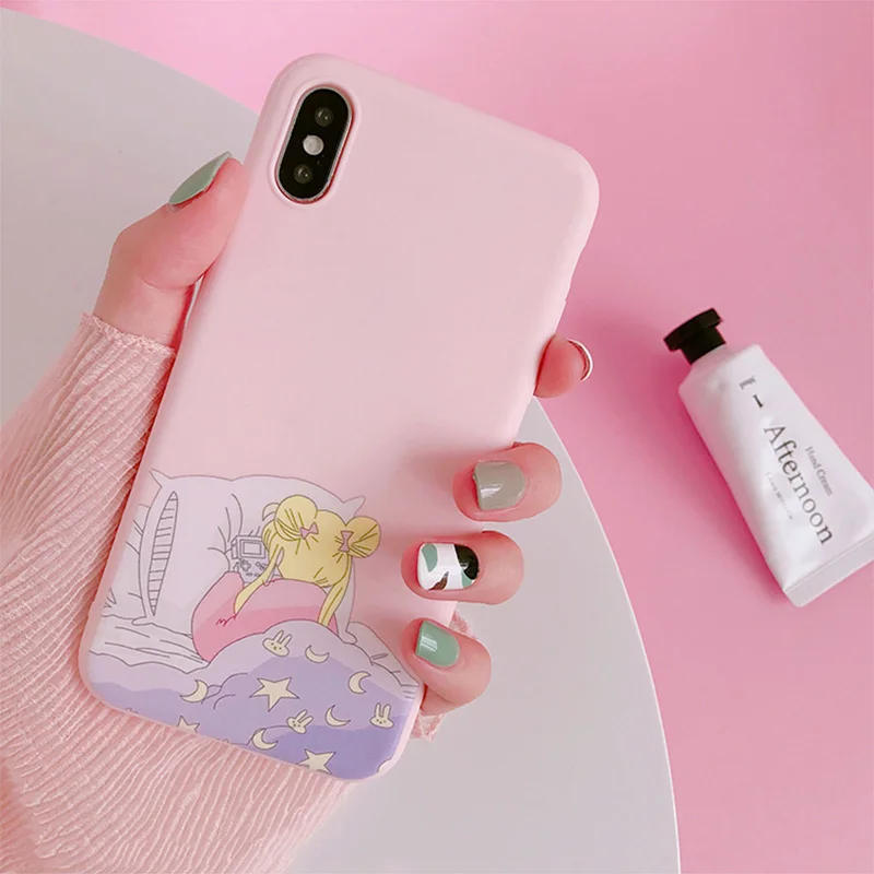 Чехол для телефона Sailor Moon для iphoe X XR XS Max чехол для iphone 6 6s 7 8 plus 11 Pro Max Модный милый мультяшный мягкий чехол s Capa