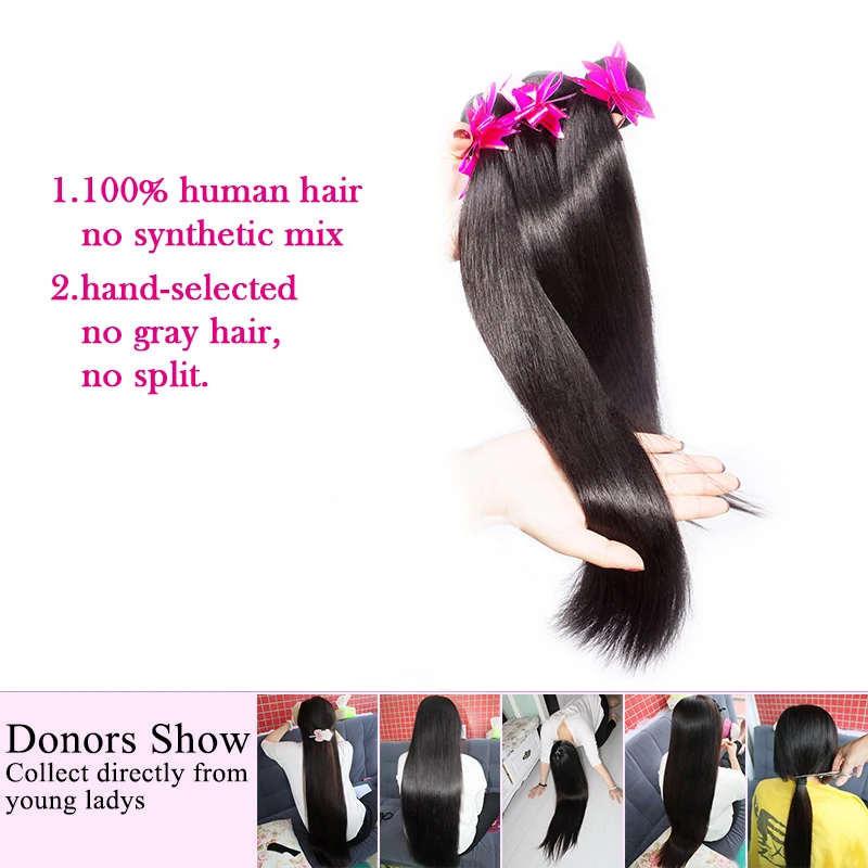 7A Unprocessed Virgin Human Hair 4 Bundles Malaysian Straight Rosa Products |