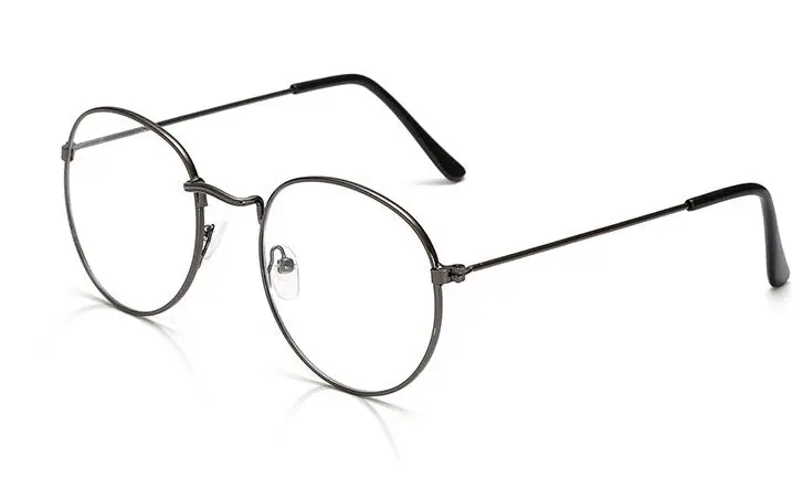 Винтажная круглая металлическая оправа прозрачные линзы оптическое стекло