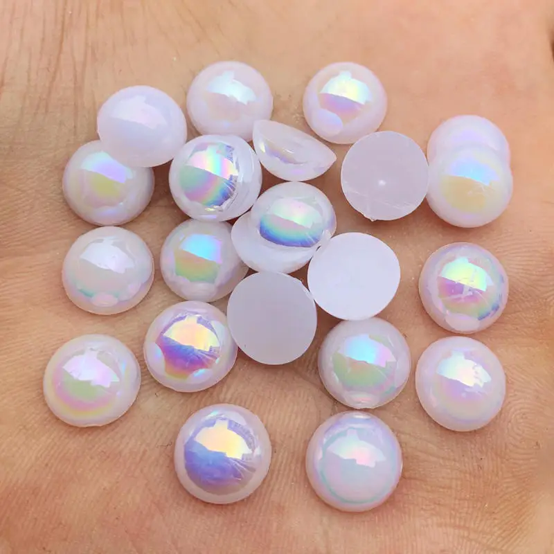 Акриловые Пришивные АВ бусины из белого искусственного жемчуга 6/8/10/12 мм АБС