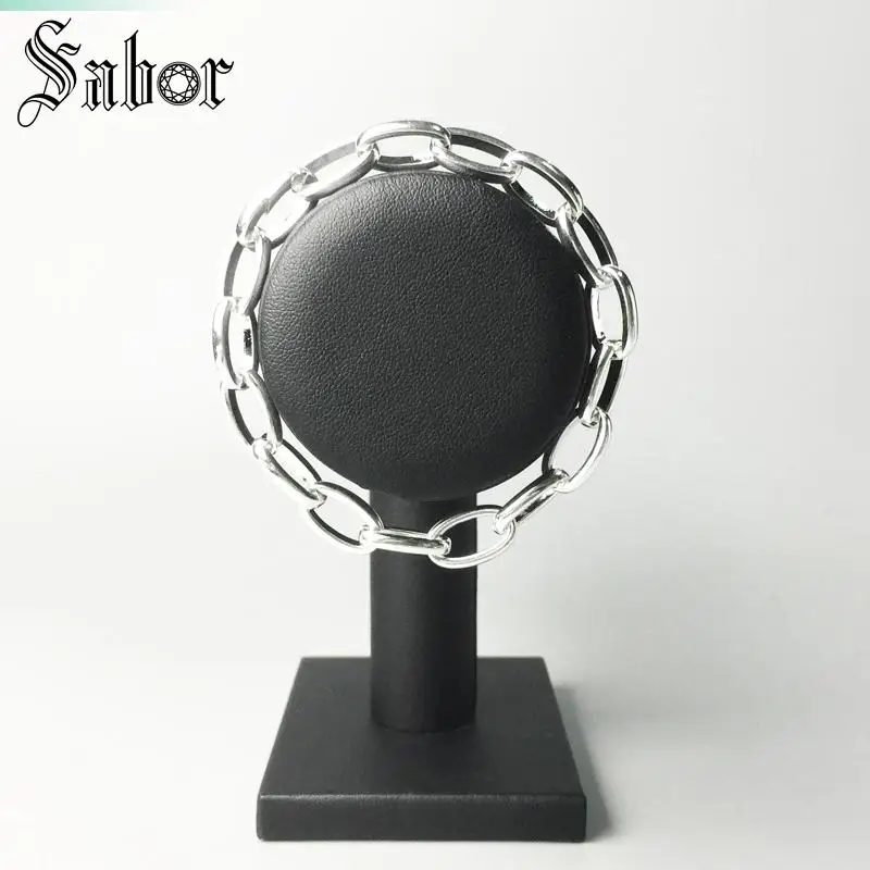 Аксессуары браслеты цепочка серебристого цвета длиной 20 см для женщин и мужчин