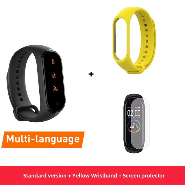 CN Yellow Новейшие Смарт-часы Xiaomi mi Band 4 фитнес-браслет mi band 4 фитнес-трекер Шагомер Bluetooth 5,0 смарт-браслет Xio mi Watch - Цвет: CN Yellow