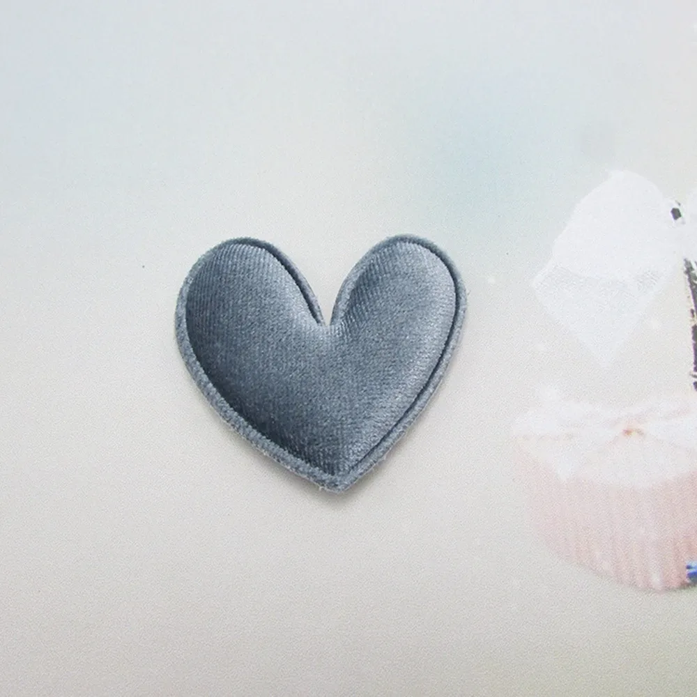 50 шт./лот DIY фланелет Сердце Мягкие резные декоративные элементы для мебели с золотыми звездами для головные уборы сумка вышивка аппликация аксессуары украшения - Цвет: 4 gray