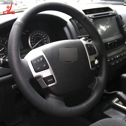 Черная кожаная ручная крышка рулевого колеса автомобиля для Toyota Land Cruiser 2008-2015 -