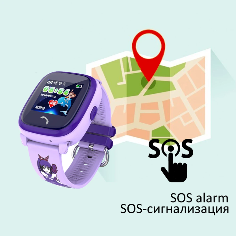 Водонепроницаемые Детские Смарт часы с GPS сенсорным экраном SIM картой DF25 детские