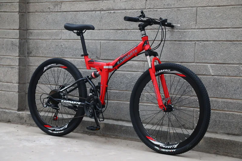 spoke red black 26 дюймов горный велосипед 21 скоростной складной велосипед для взрослых Мужской и wo Мужской горный велосипед спицы колеса и нож колеса велосипед - Цвет: spoke red black