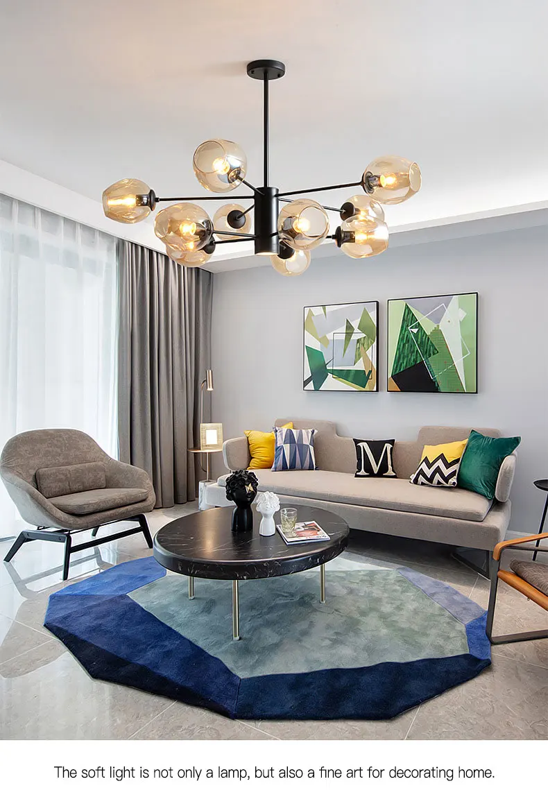 Lustre простая Люстра для гостиной креативная лампа спальни учебы