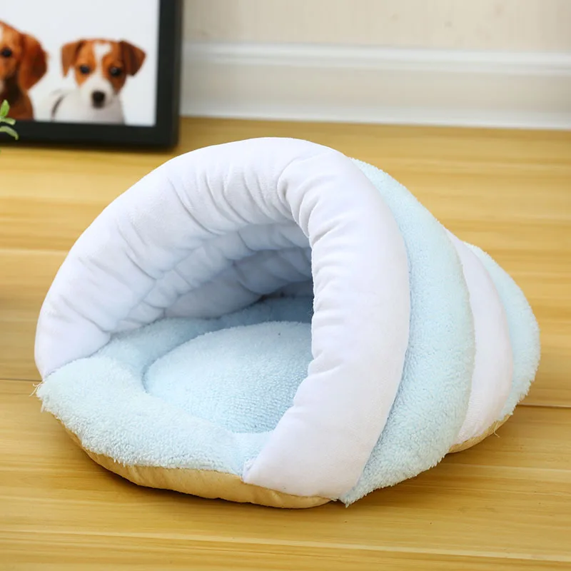 Style 2 blue Милые тапочки кошка спальный мешок питомец, маленькая собачка дом для чихуахуа порода собак Тэдди бишонфризе Зима Теплый Щенок пещера кроватка для котят Подушка Диван - Цвет: Style 2 blue